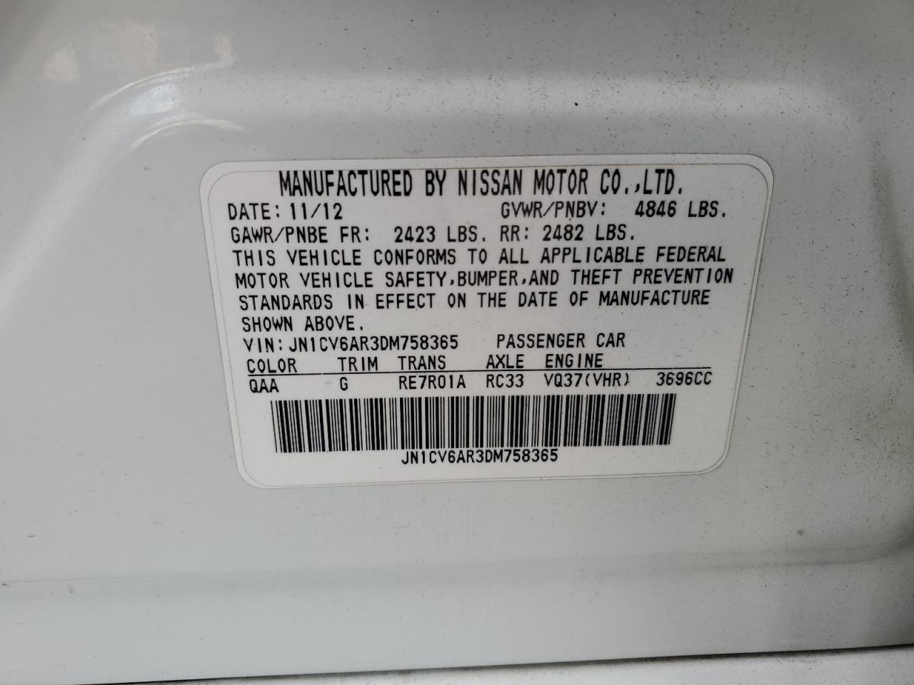 2013 INFINITI G37