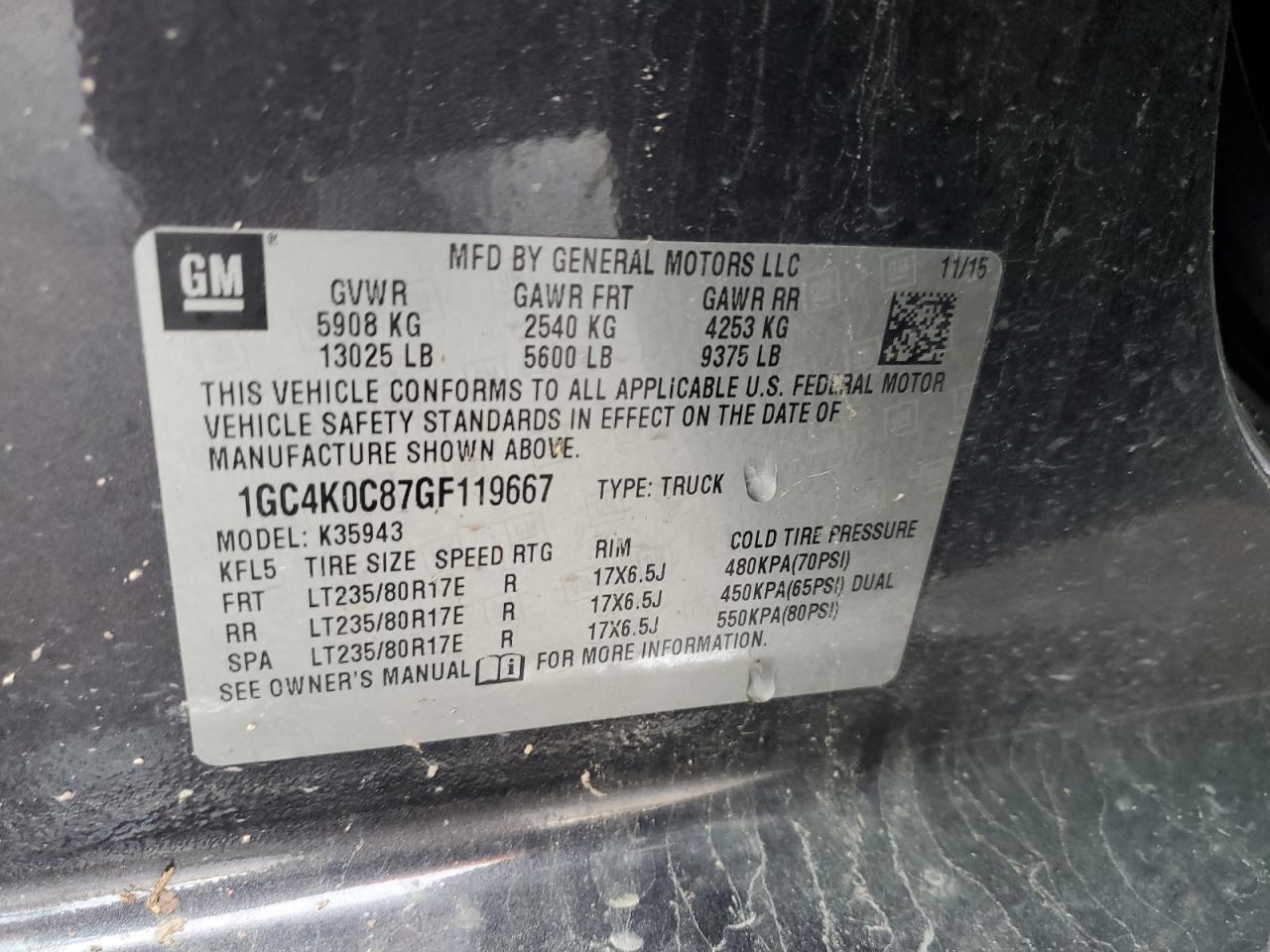 2016 CHEVROLET Silverado 3500
