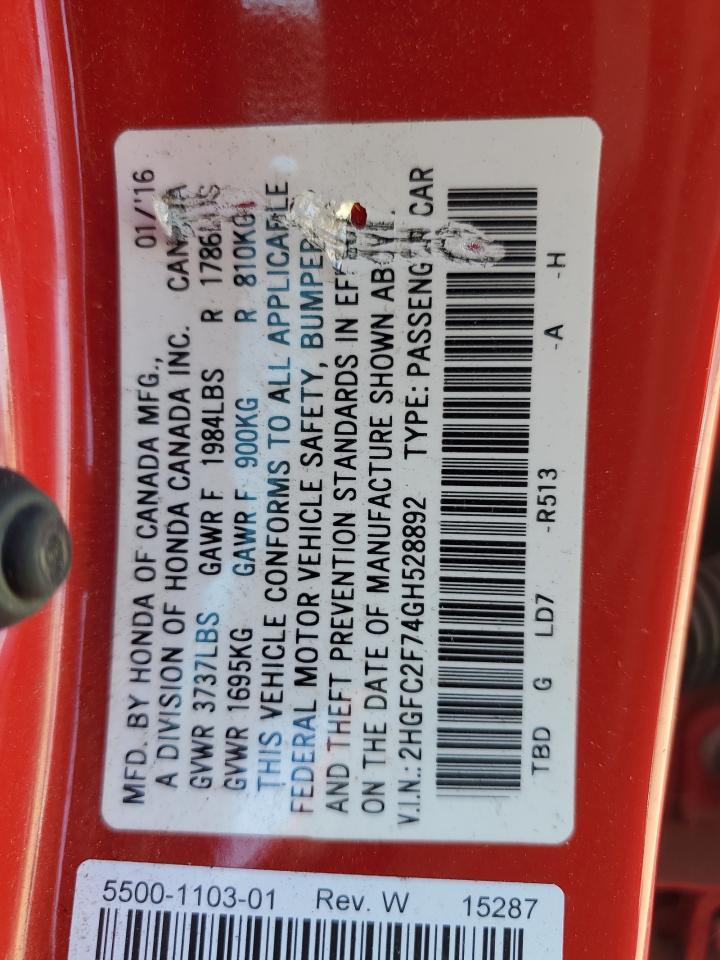 2016 HONDA CIVIC