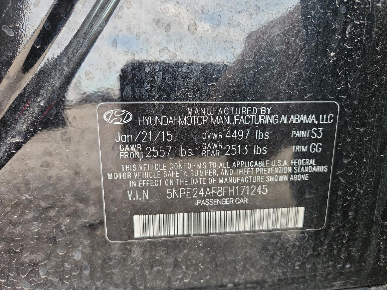 2015 HYUNDAI SONATA