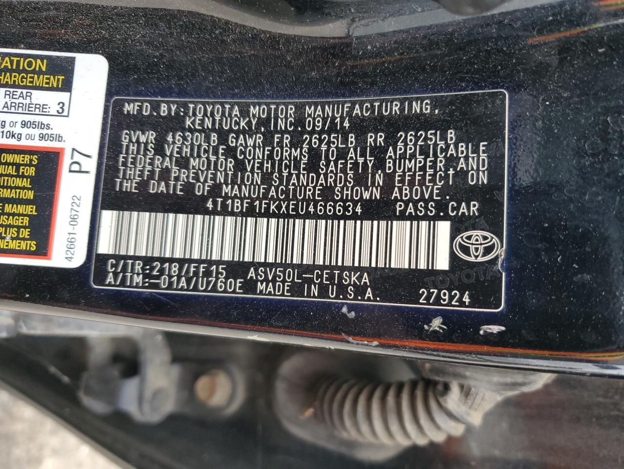 2014 TOYOTA CAMRY