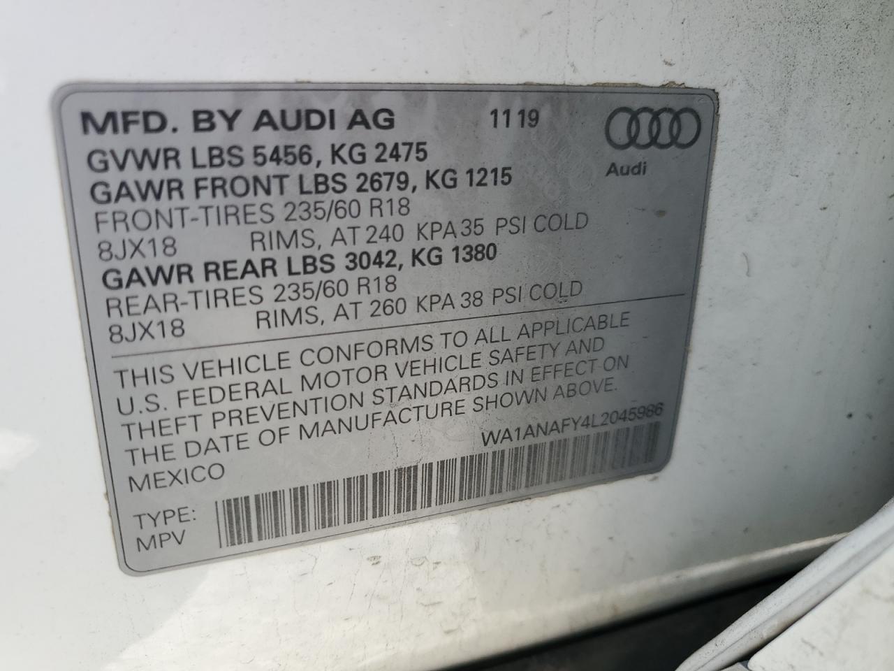 2020 AUDI Q5