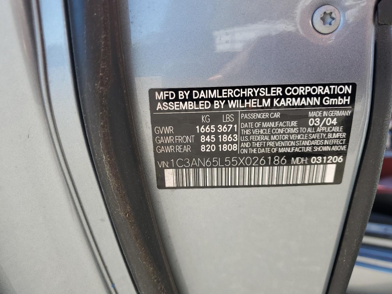 2005 CHRYSLER Crossfire