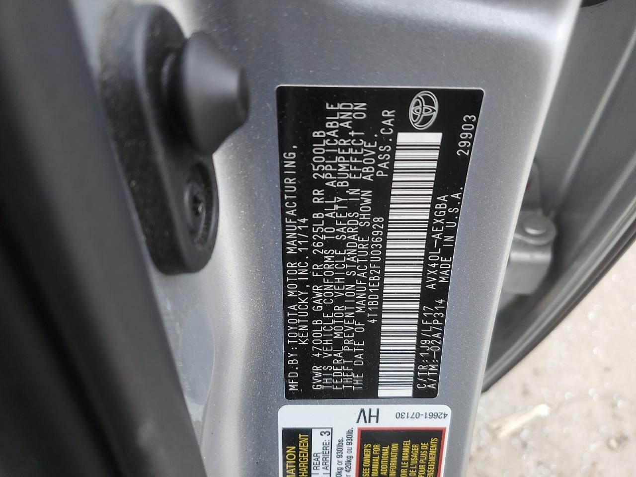 2015 TOYOTA Avalon