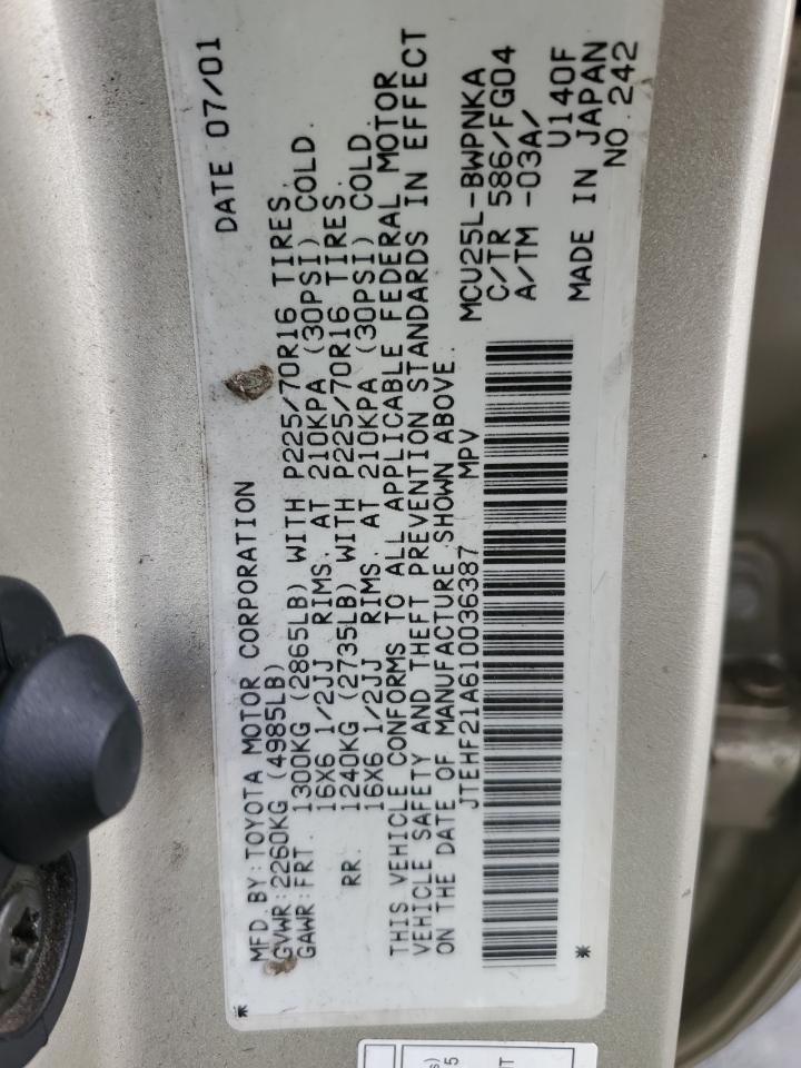2001 TOYOTA HIGHLANDER