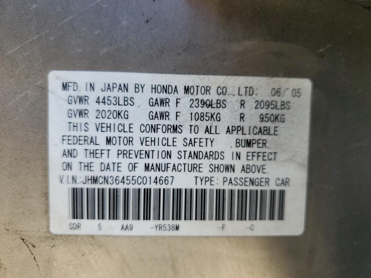 2005 HONDA ACCORD