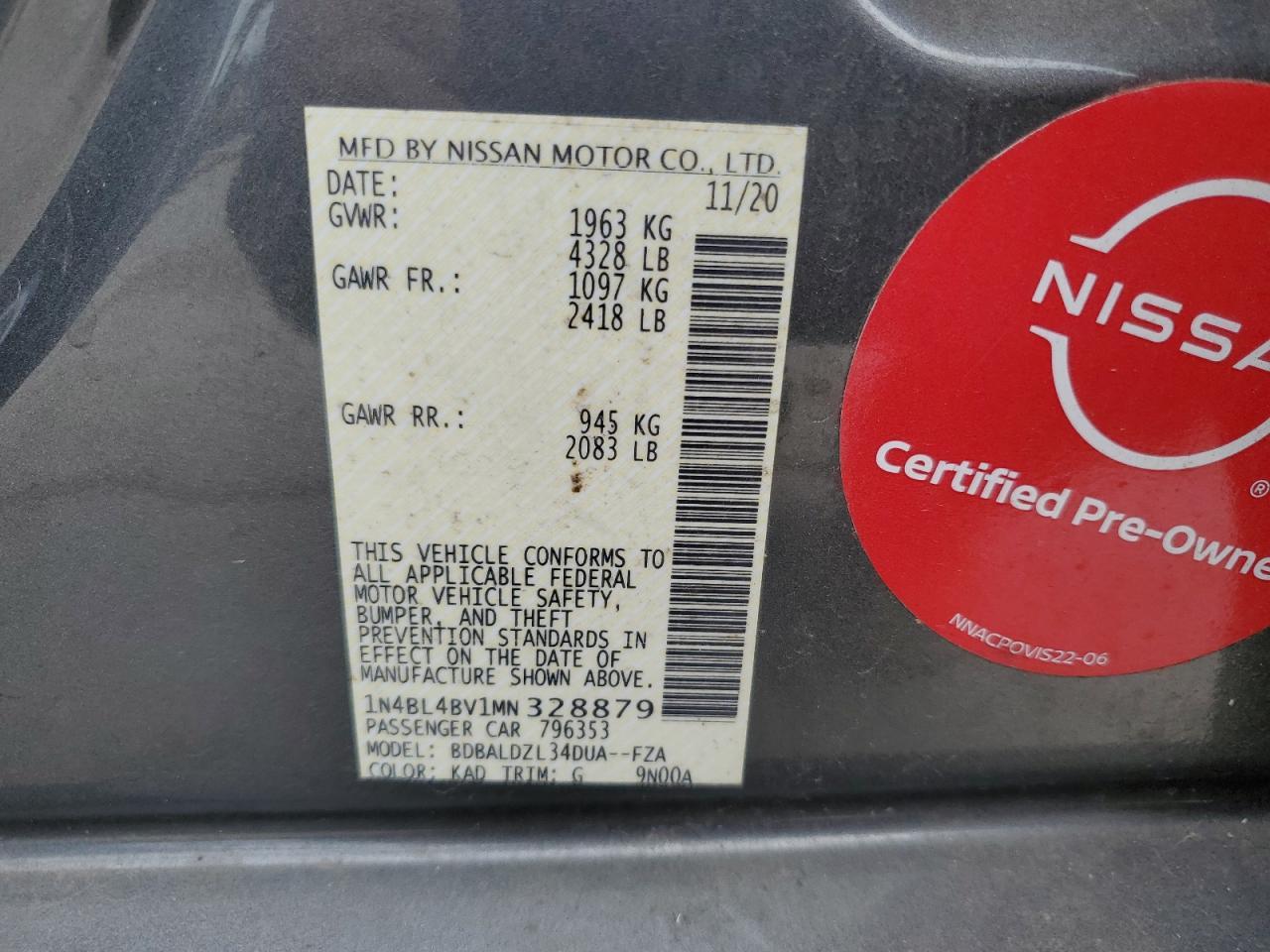 2021 NISSAN ALTIMA