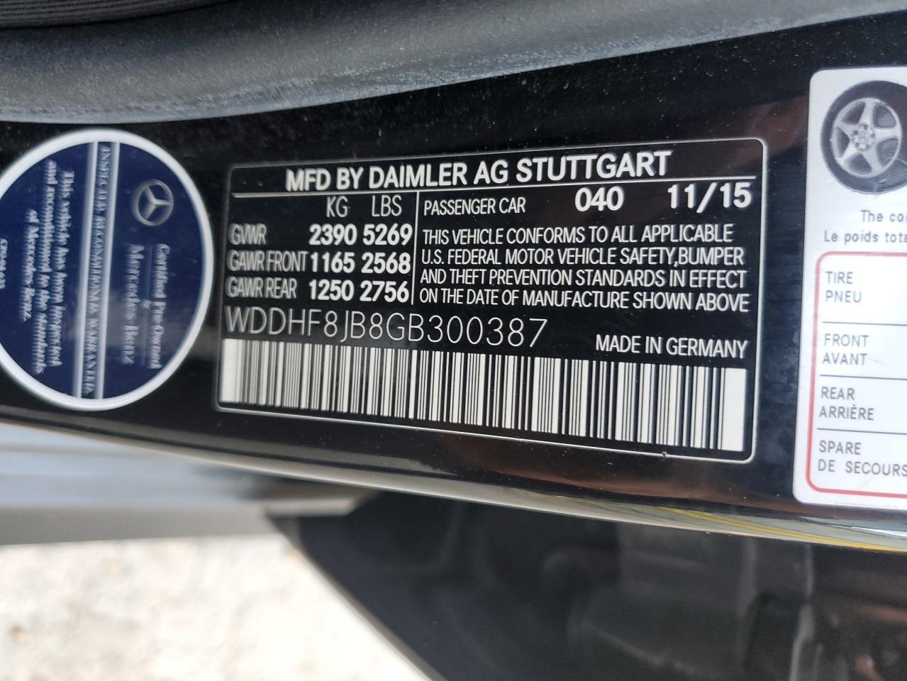 2016 MERCEDES-BENZ E-Class