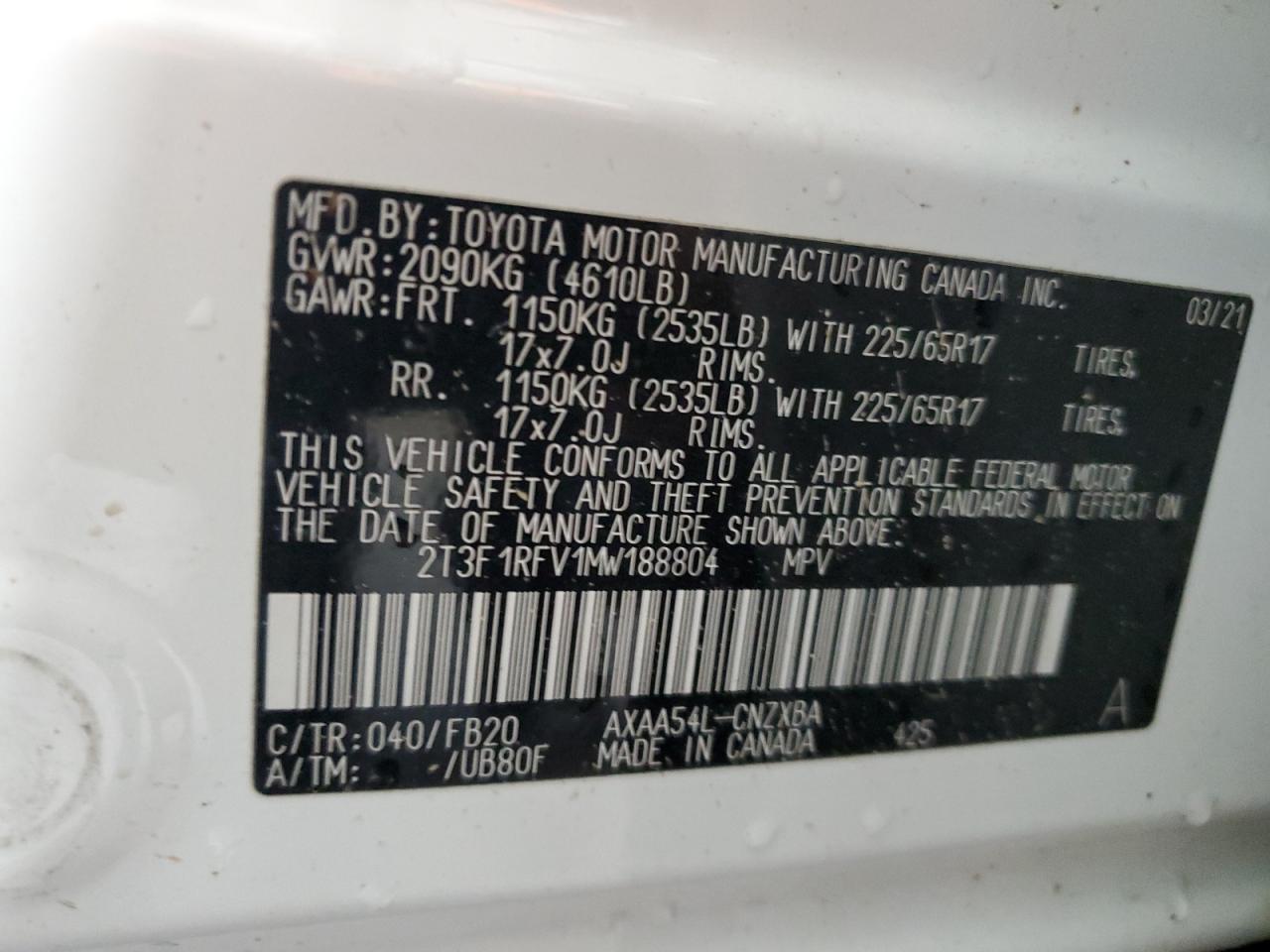 2021 TOYOTA RAV4
