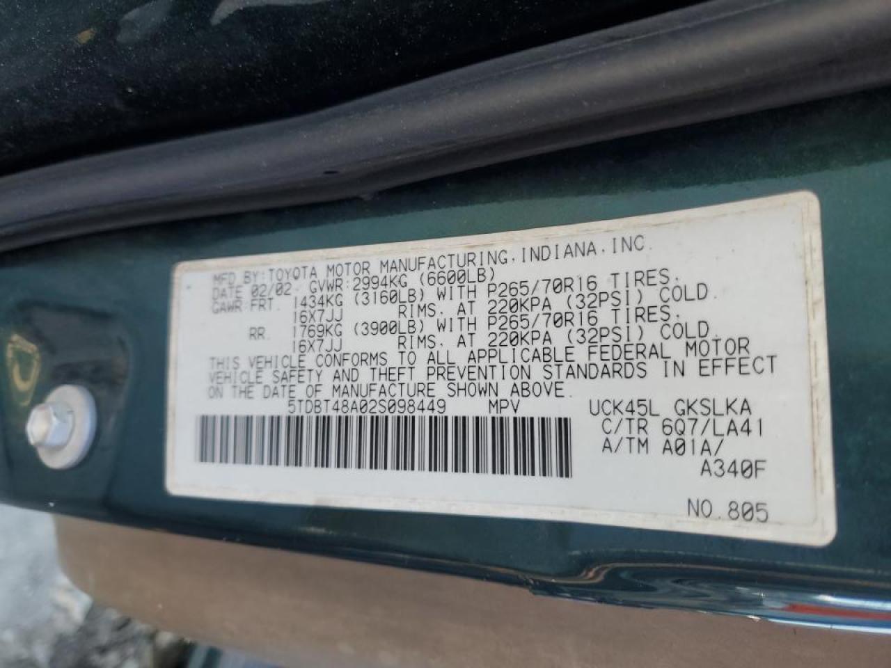 2002 TOYOTA Sequoia