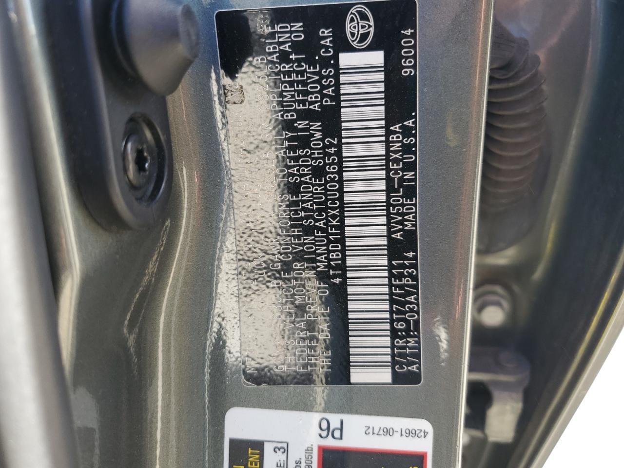 2012 TOYOTA CAMRY