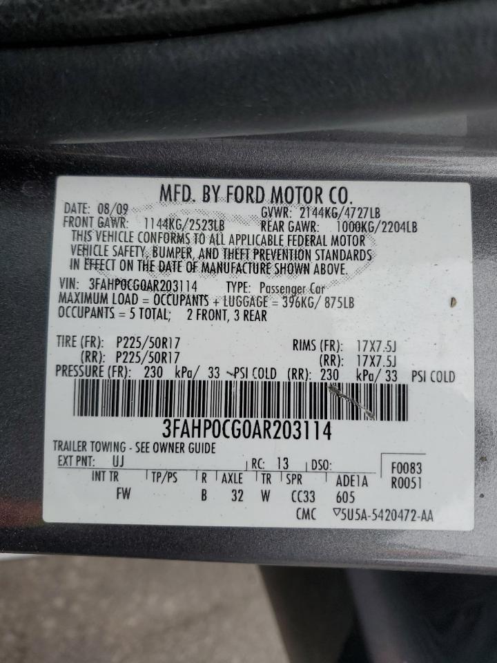 2010 FORD FUSION