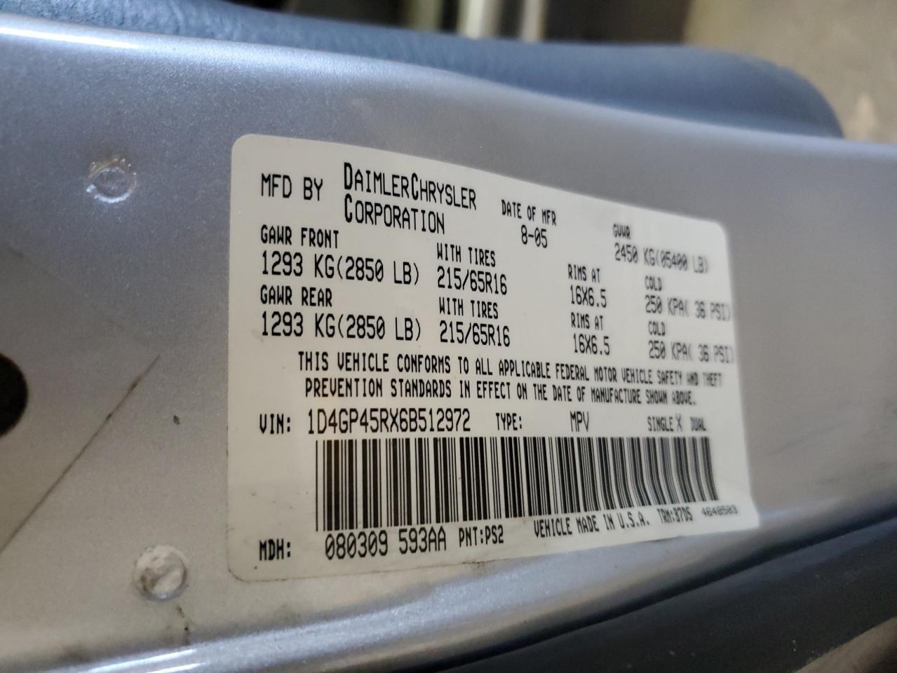 2006 DODGE CARAVAN