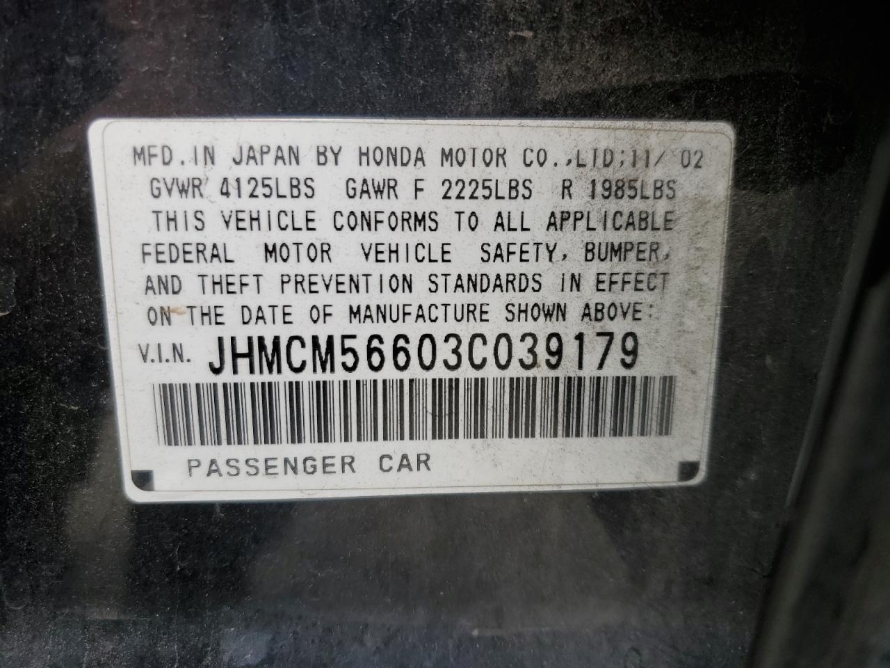 2003 HONDA ACCORD