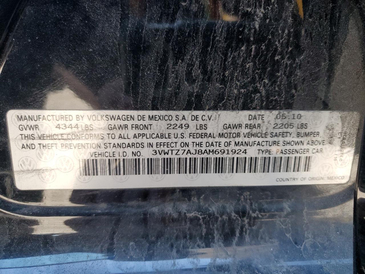2010 VOLKSWAGEN JETTA