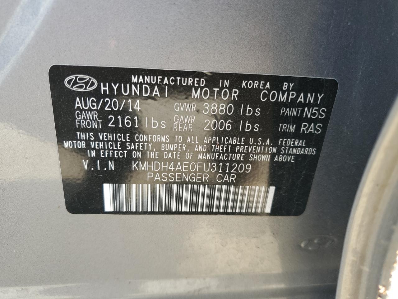 2015 HYUNDAI ELANTRA