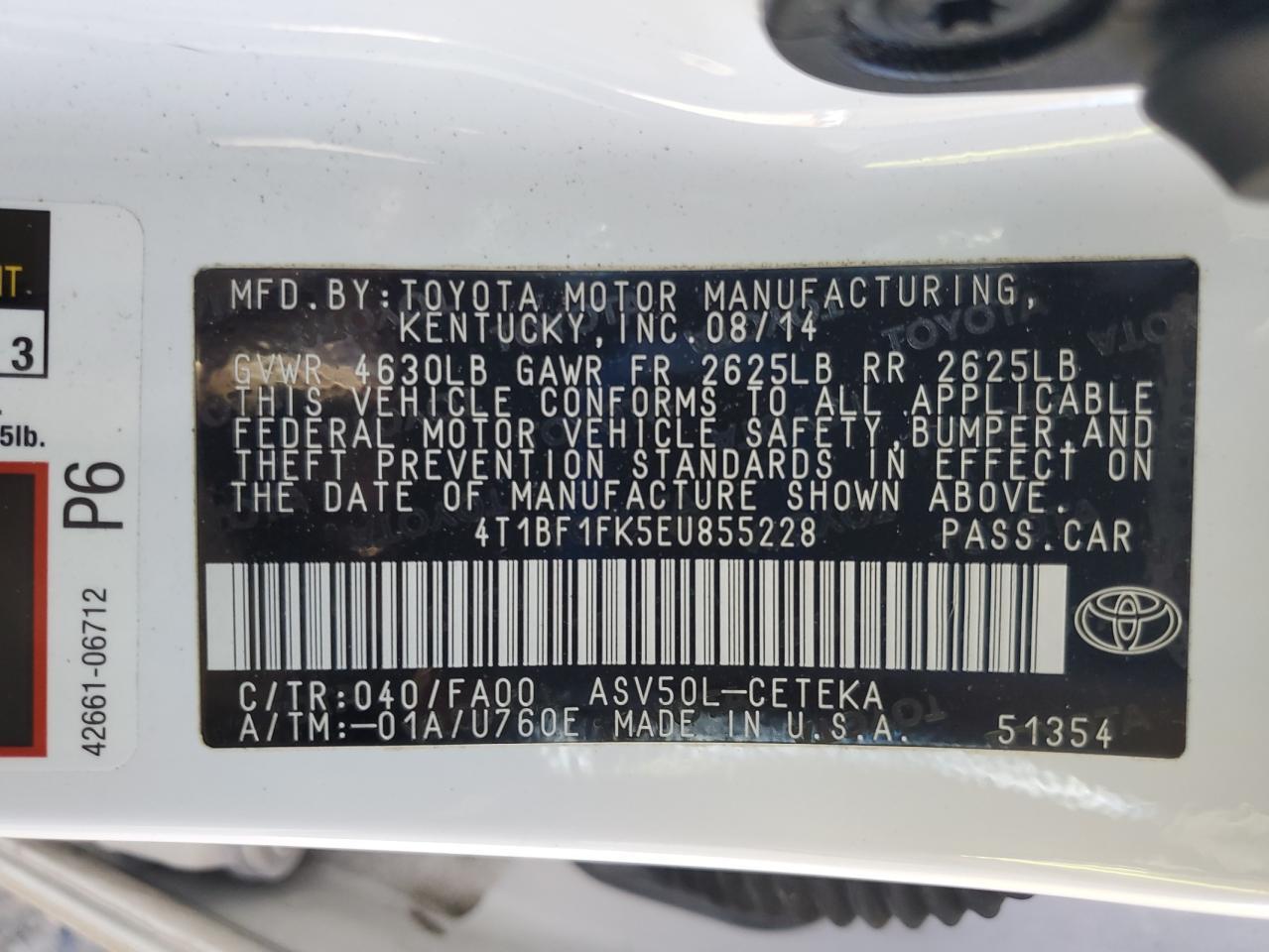 2014 TOYOTA CAMRY