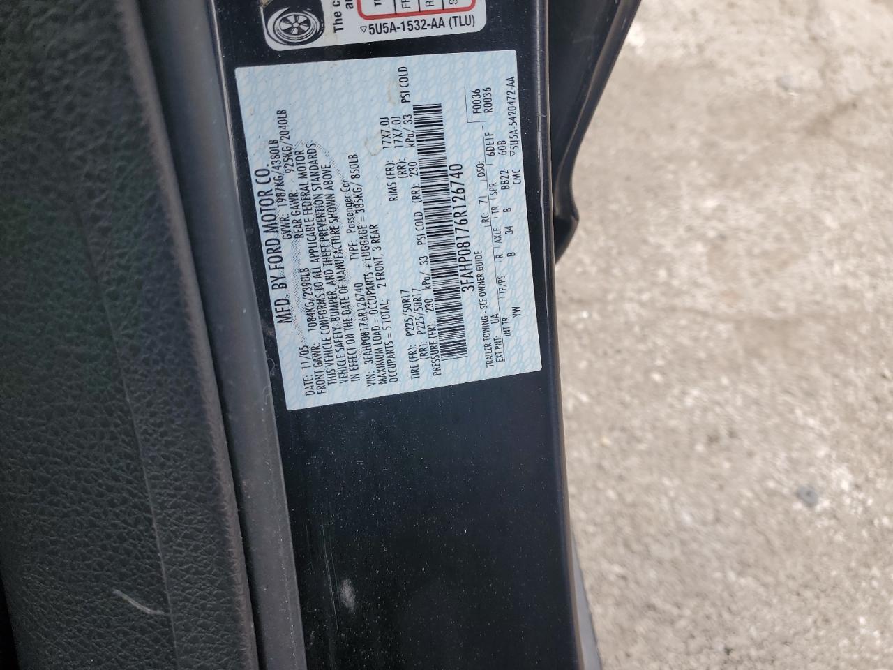 2006 FORD FUSION
