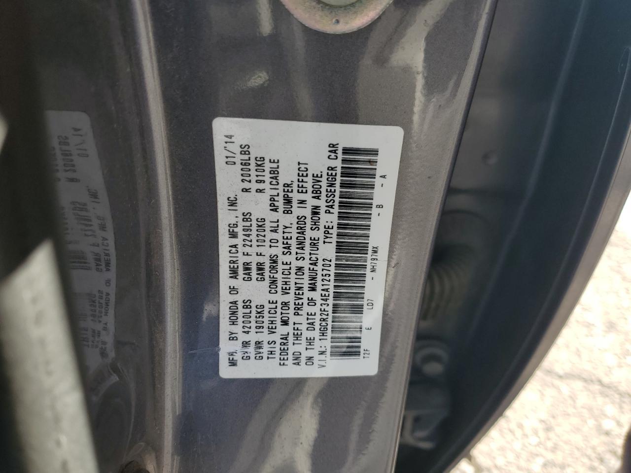 2014 HONDA ACCORD