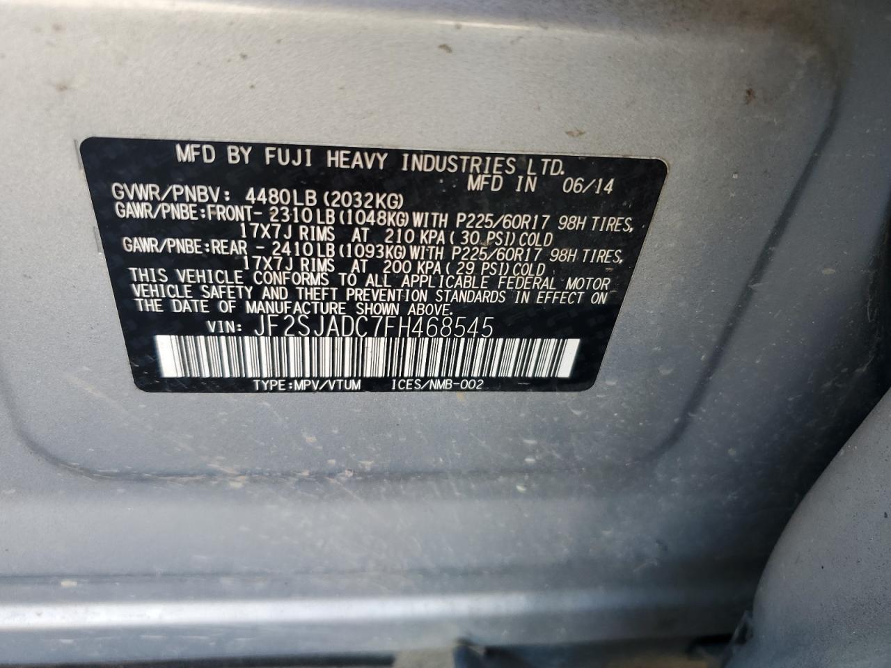 2015 SUBARU FORESTER