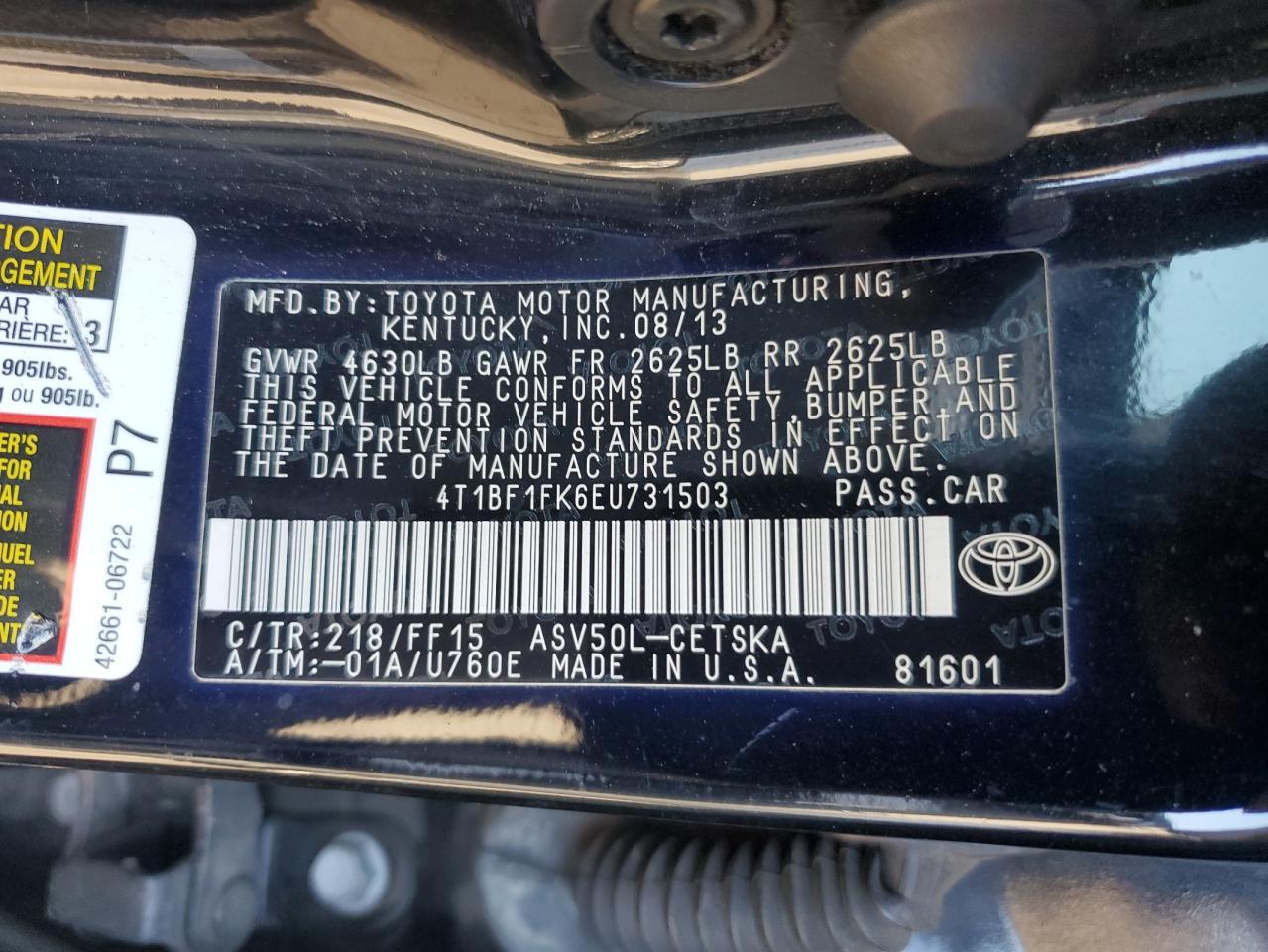 2014 TOYOTA CAMRY