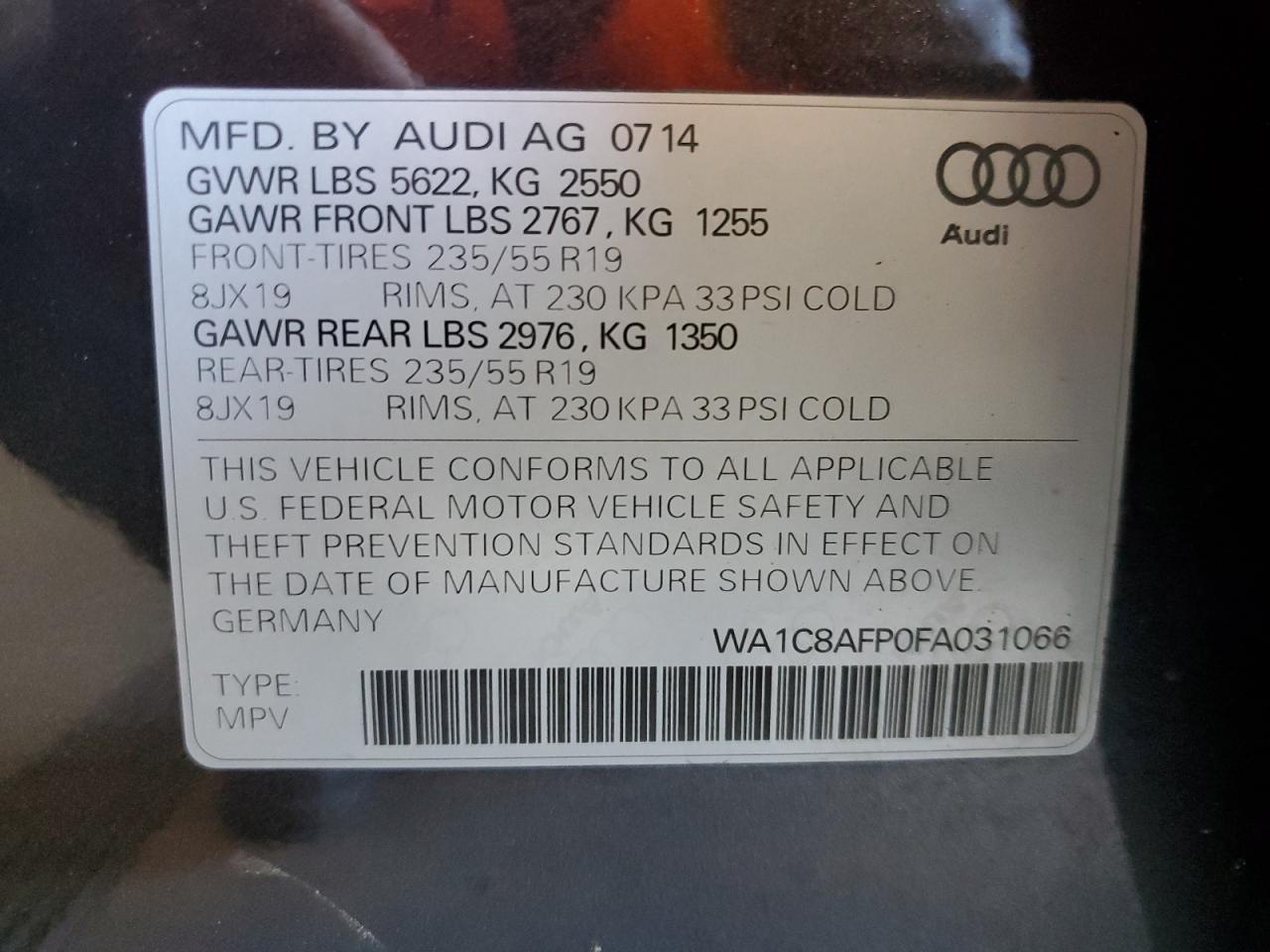 2015 AUDI Q5