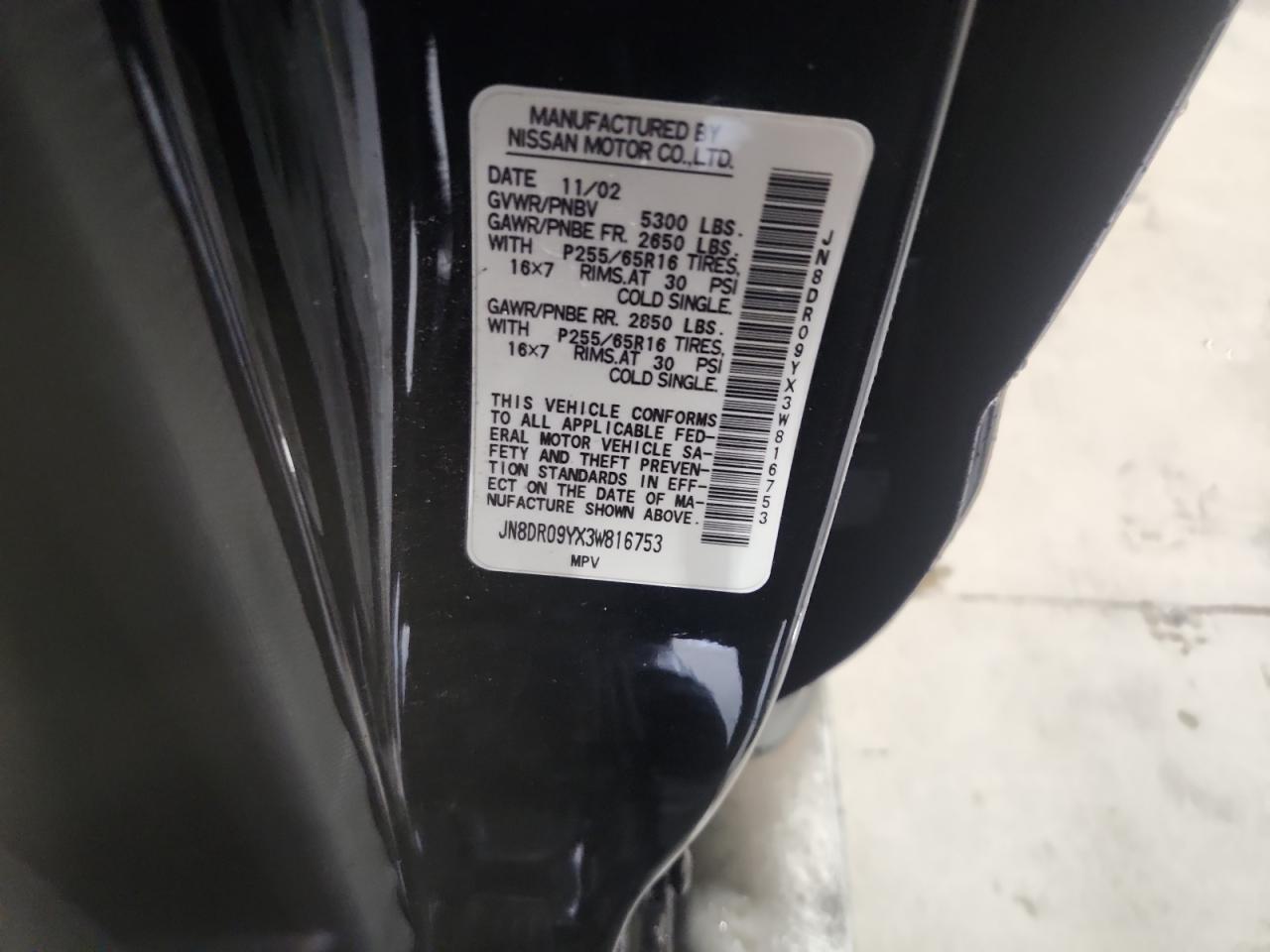 2003 NISSAN PATHFINDER
