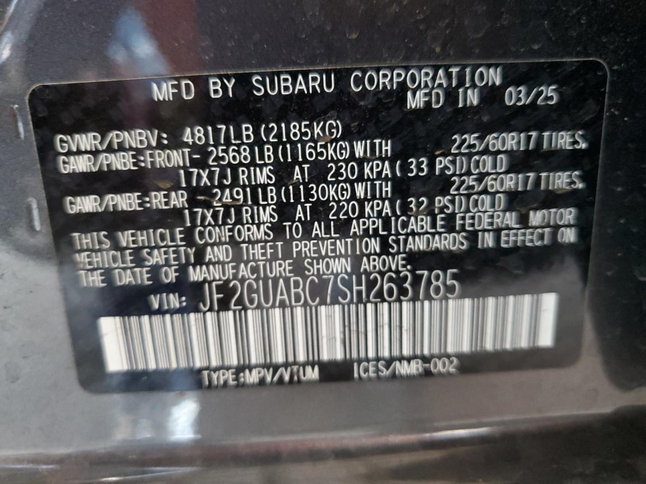 2025 SUBARU Crosstrek