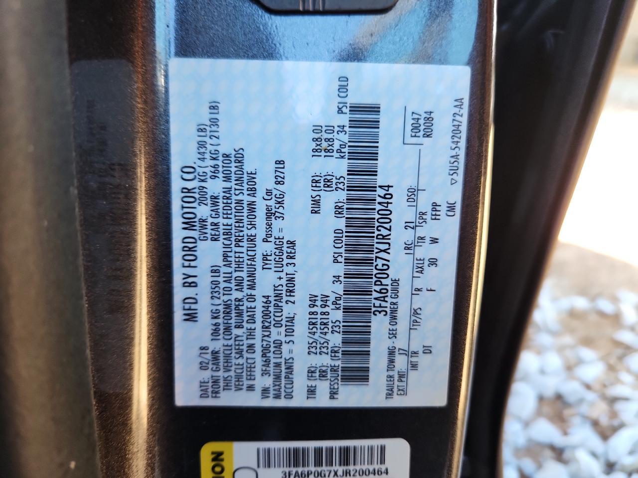 2018 FORD FUSION