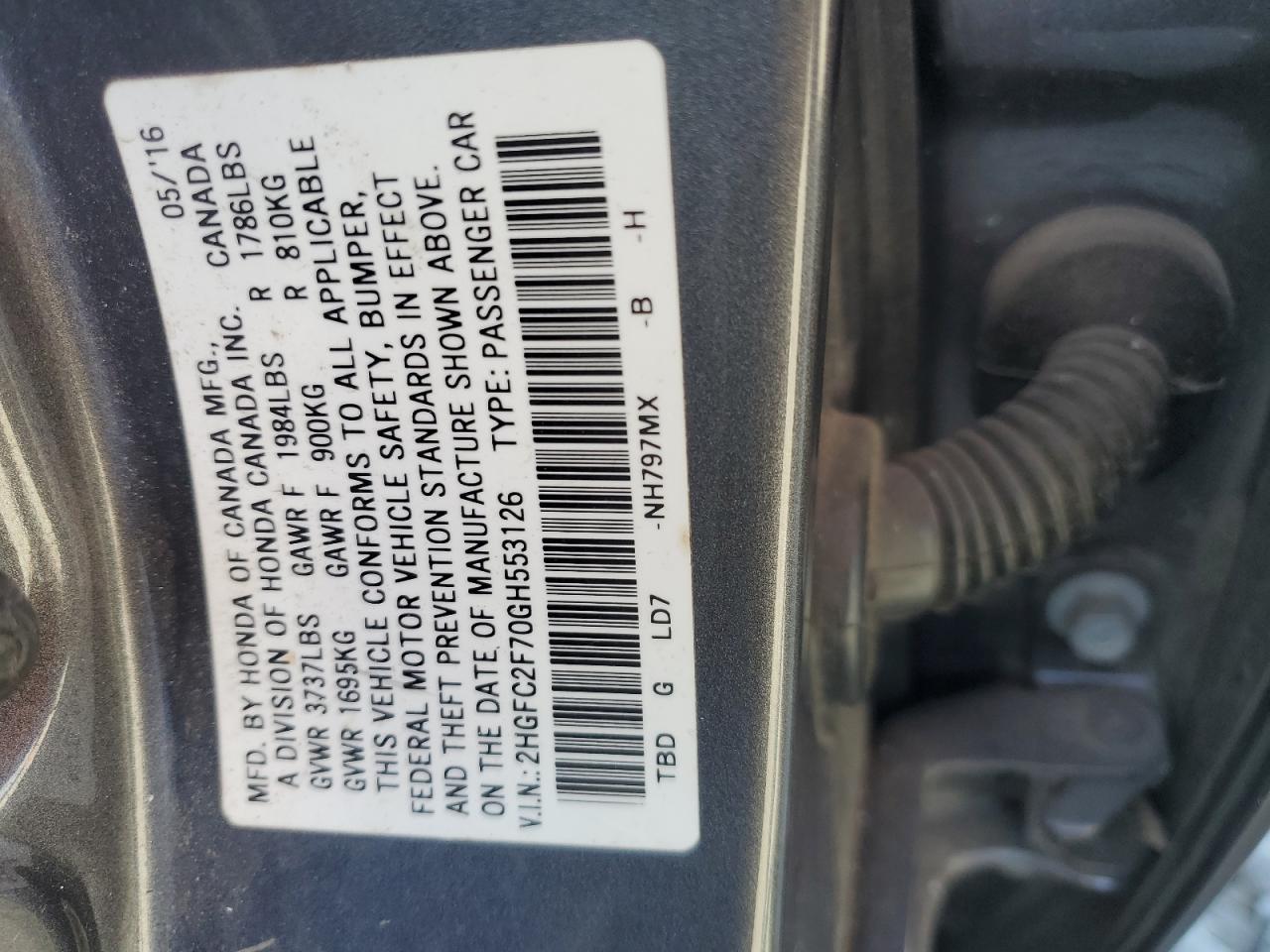 2016 HONDA CIVIC