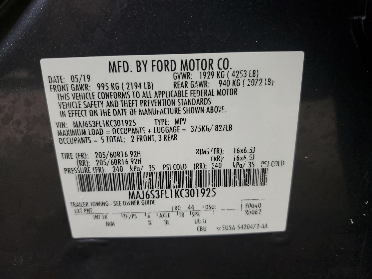 2019 FORD EcoSport