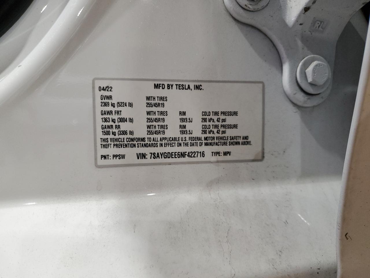 2022 TESLA MODEL Y