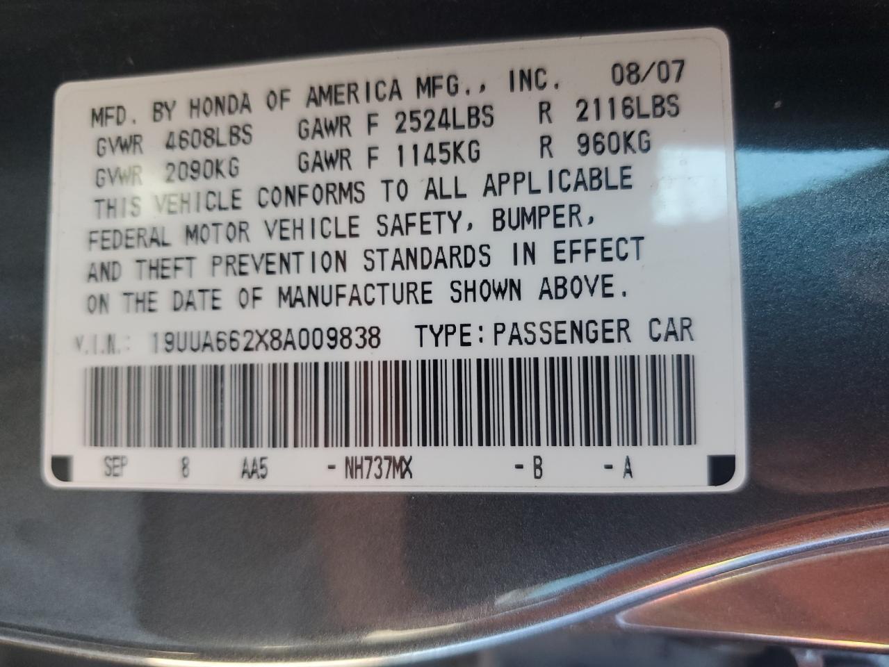 2008 ACURA TL