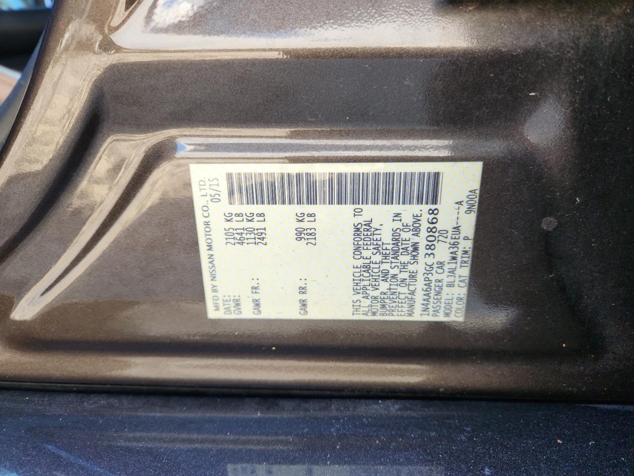 2016 NISSAN Maxima
