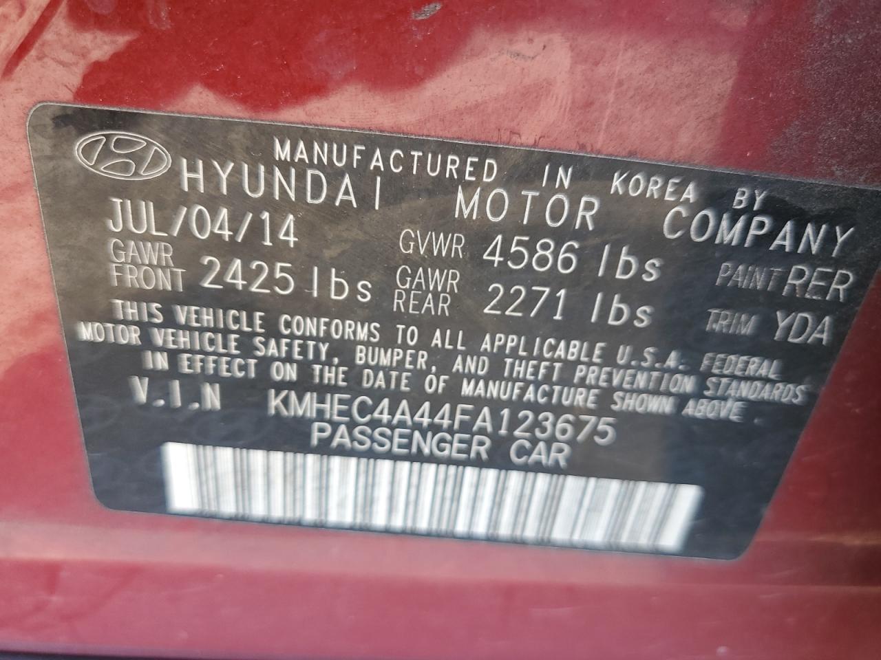 2015 HYUNDAI SONATA