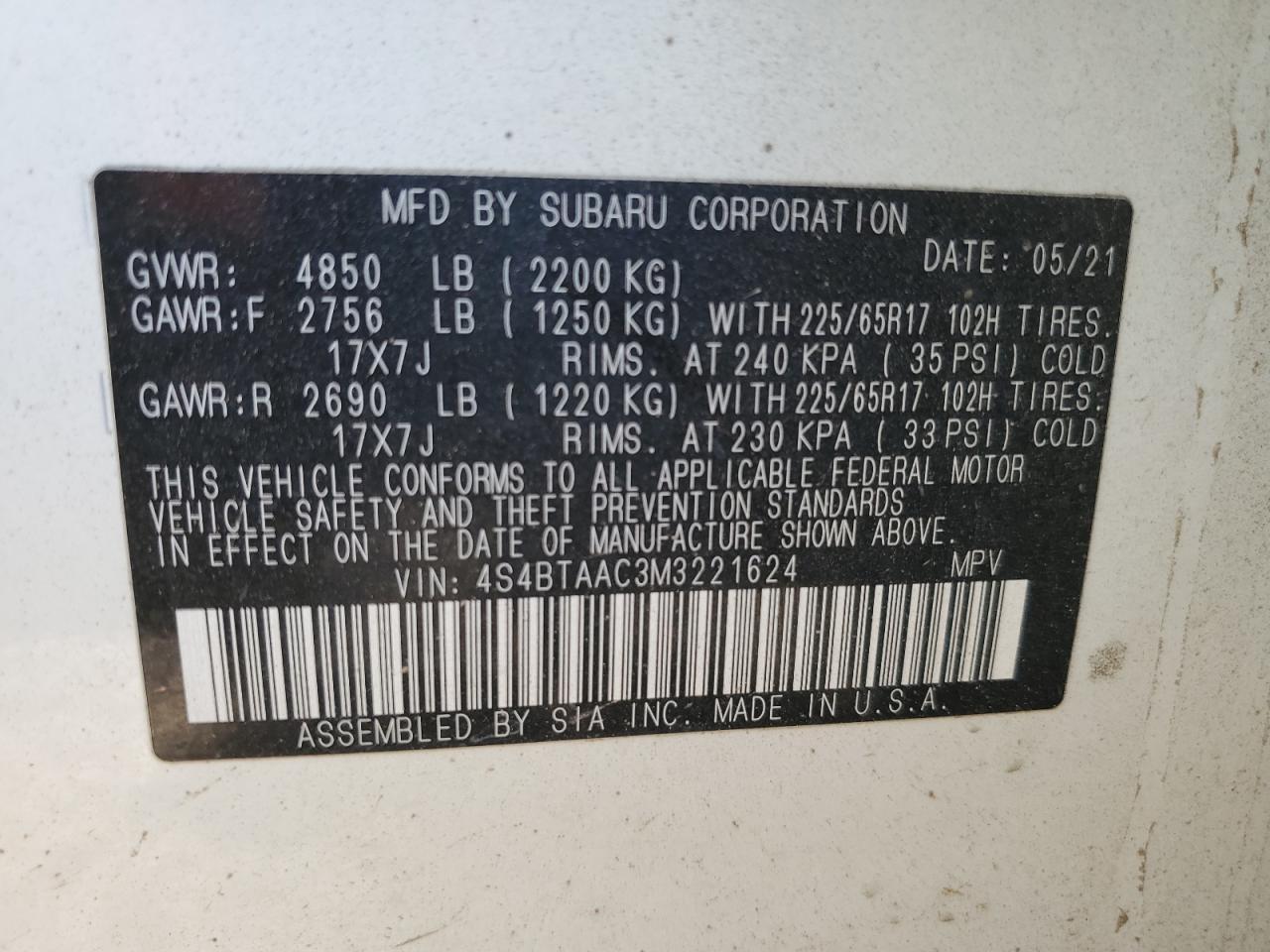 2021 SUBARU Outback