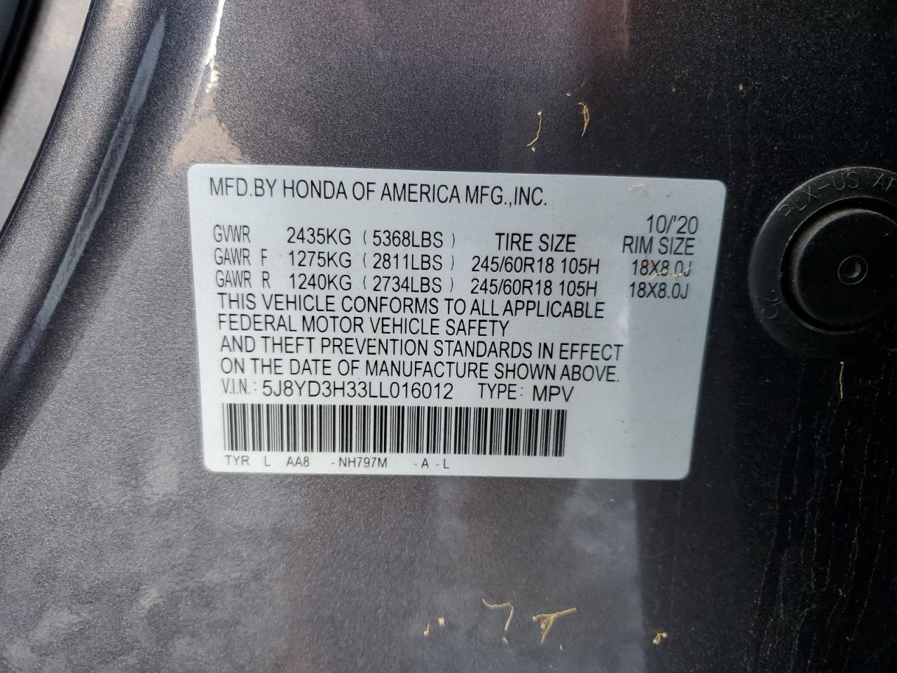 2020 ACURA MDX