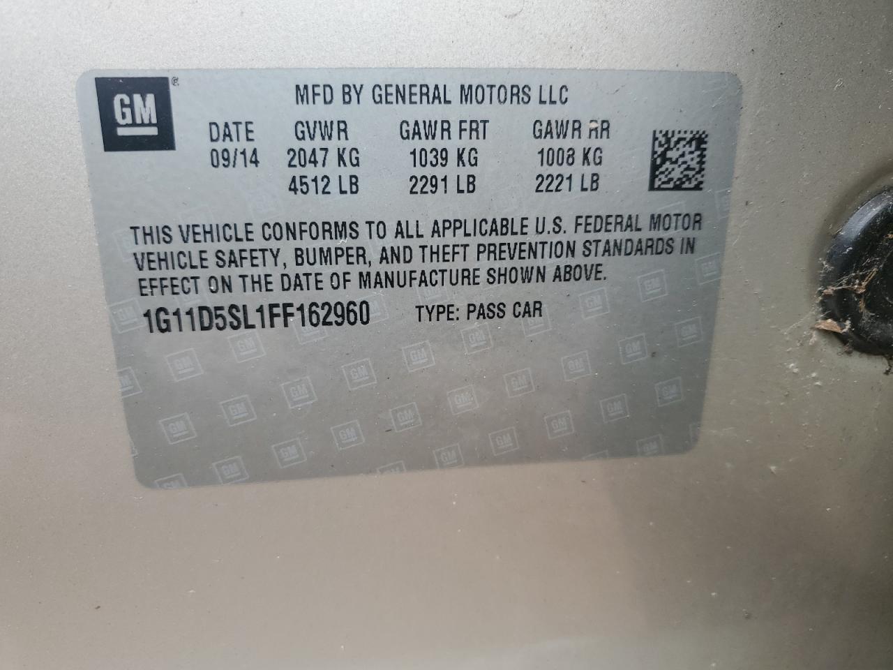 2015 CHEVROLET MALIBU