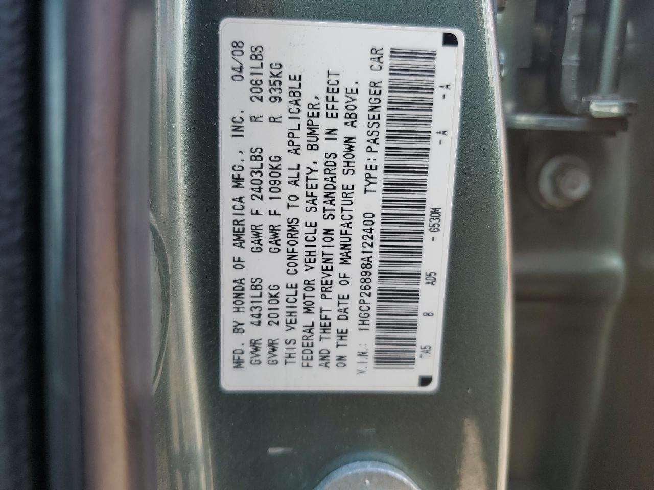 2008 HONDA ACCORD