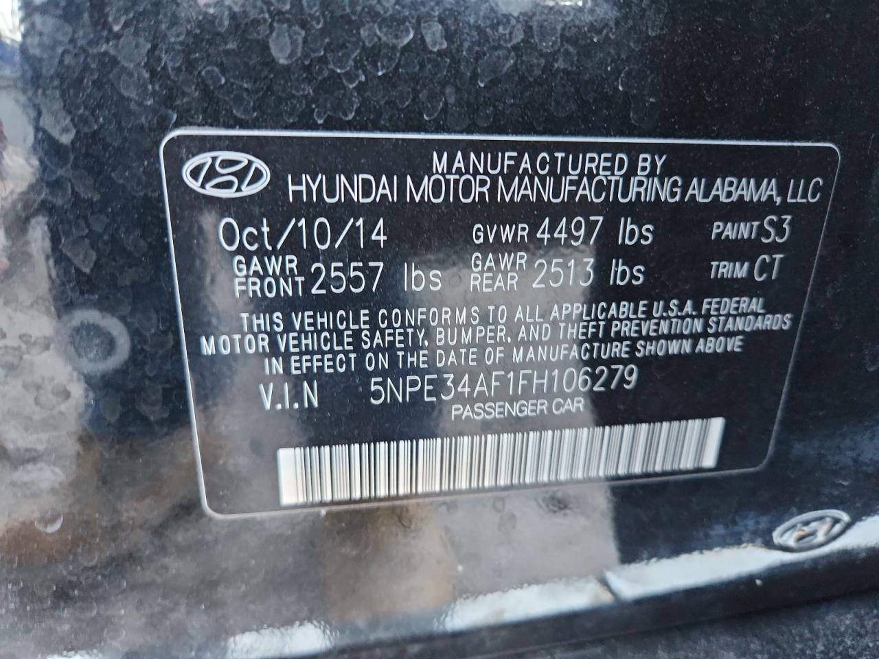 2015 HYUNDAI SONATA