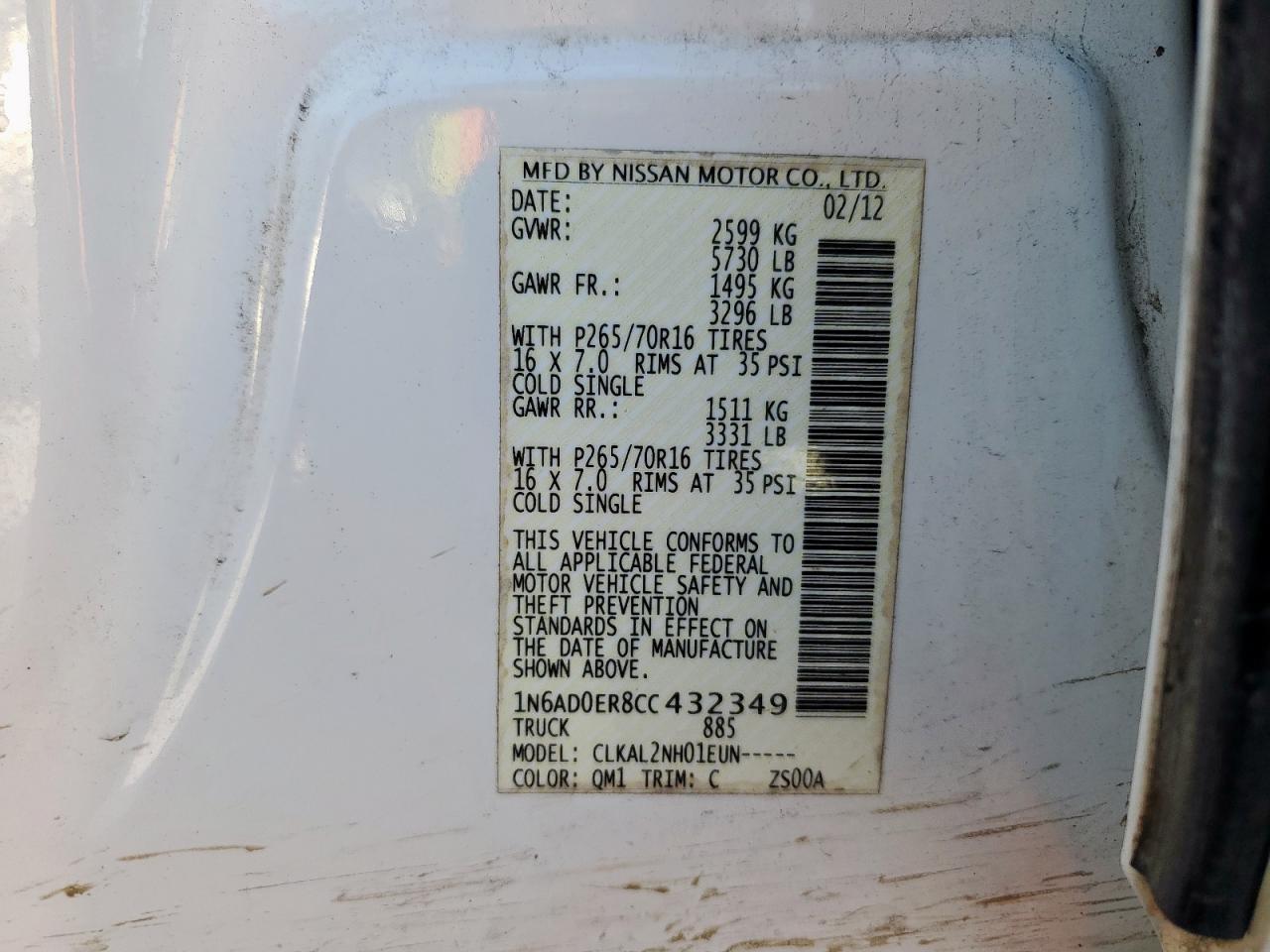 2012 NISSAN Frontier
