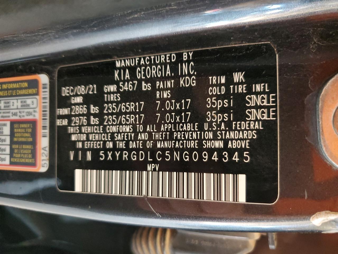 2022 KIA SORENTO