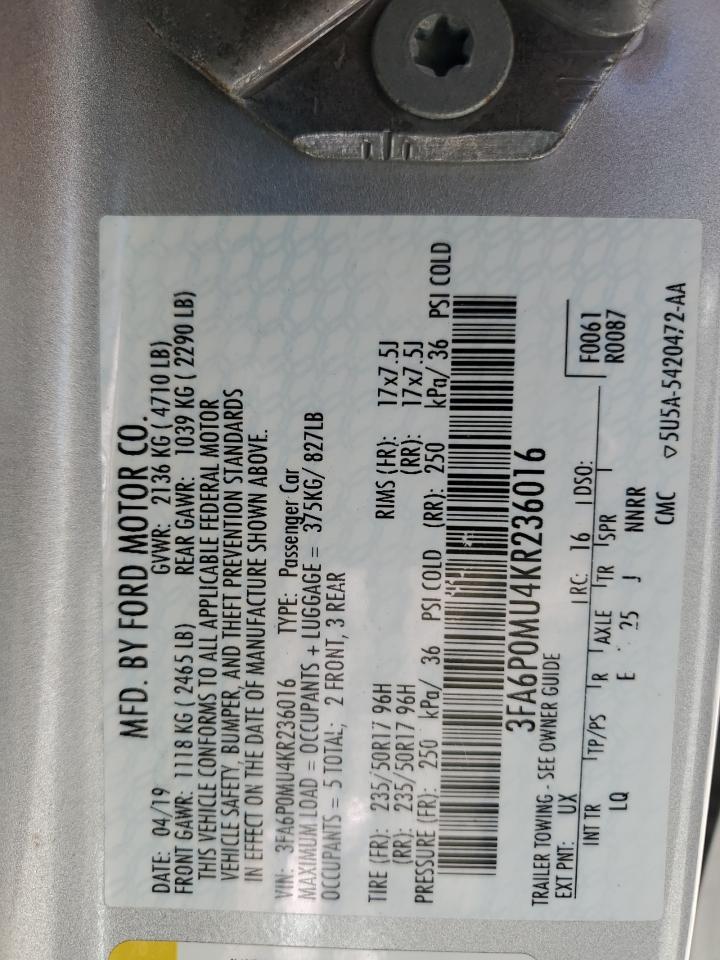 2019 FORD FUSION