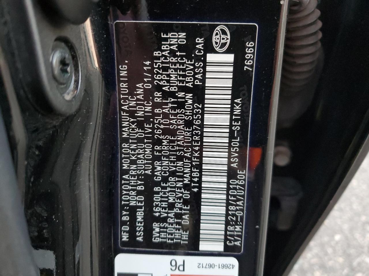 2014 TOYOTA CAMRY