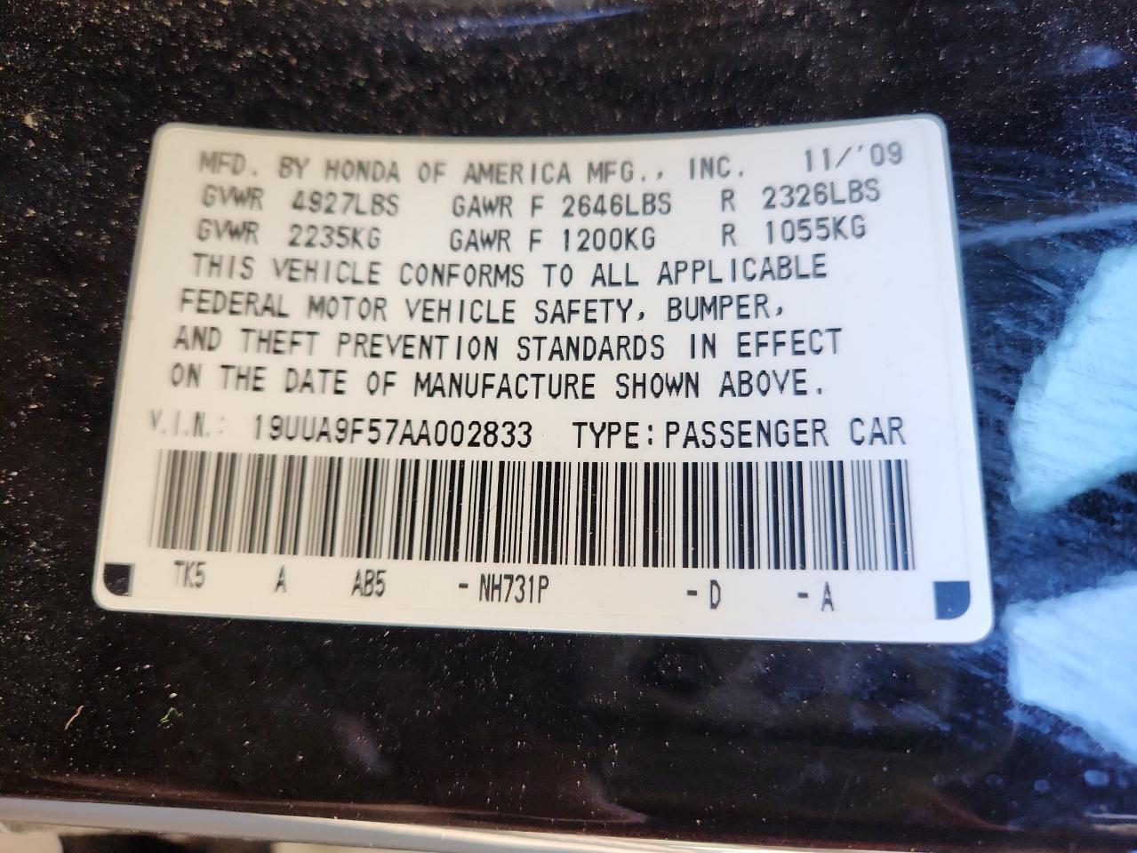 2010 ACURA TL