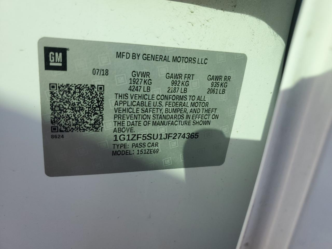 2018 CHEVROLET MALIBU