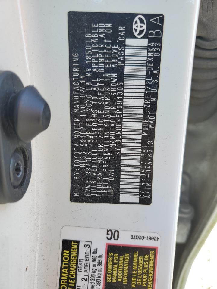 2014 TOYOTA COROLLA