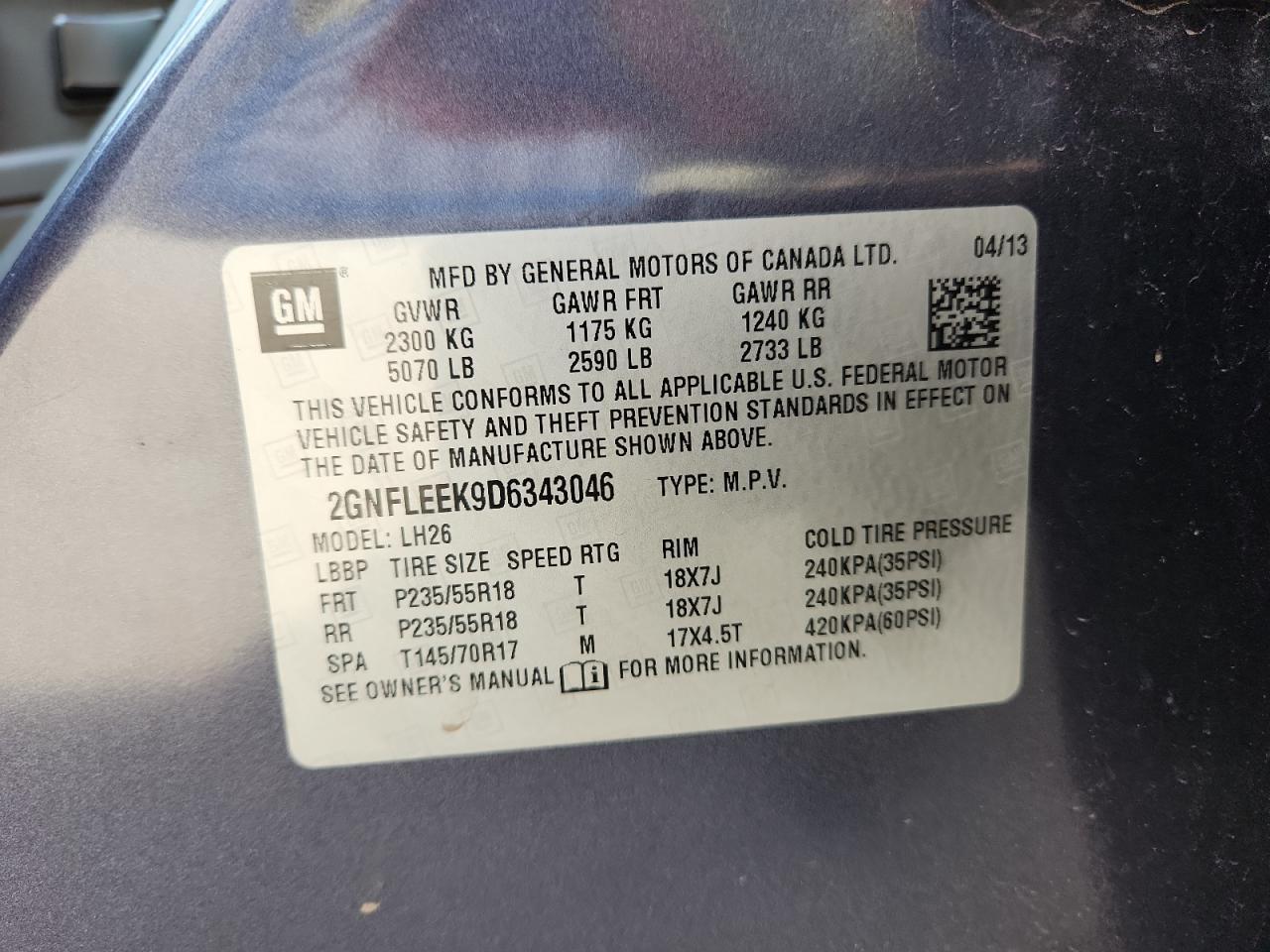 2013 CHEVROLET EQUINOX