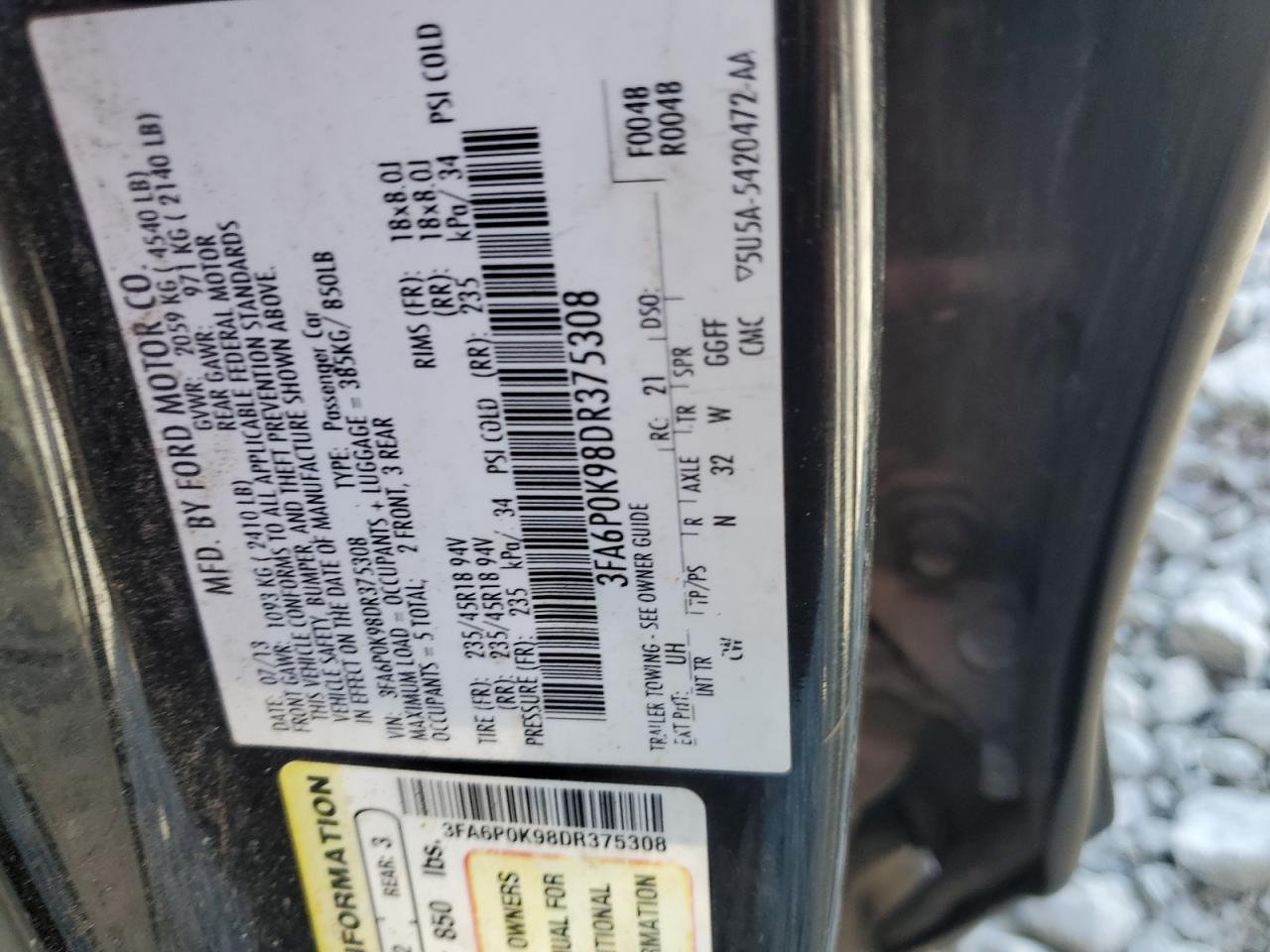 2013 FORD FUSION