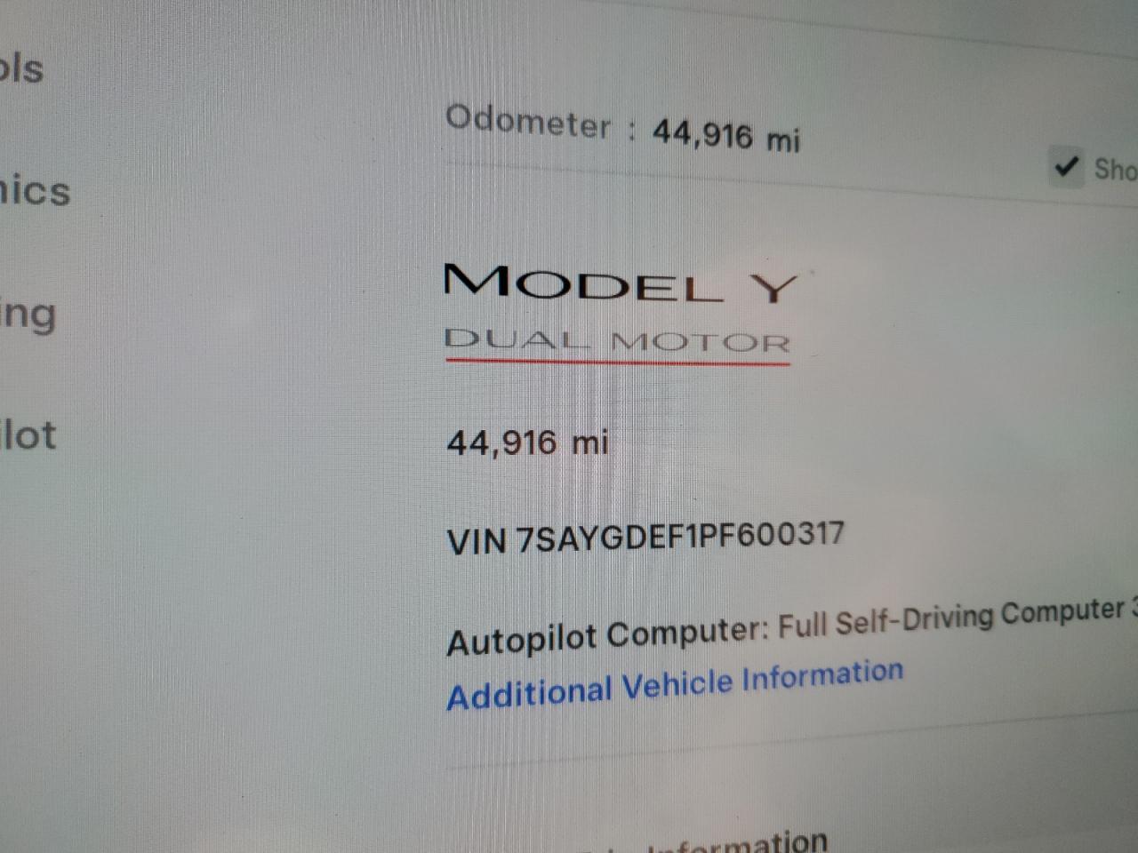 2023 TESLA MODEL Y